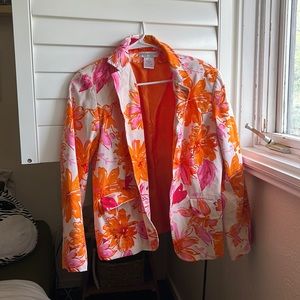 Susan Graver Style Floral Lined Blazer - Size 6